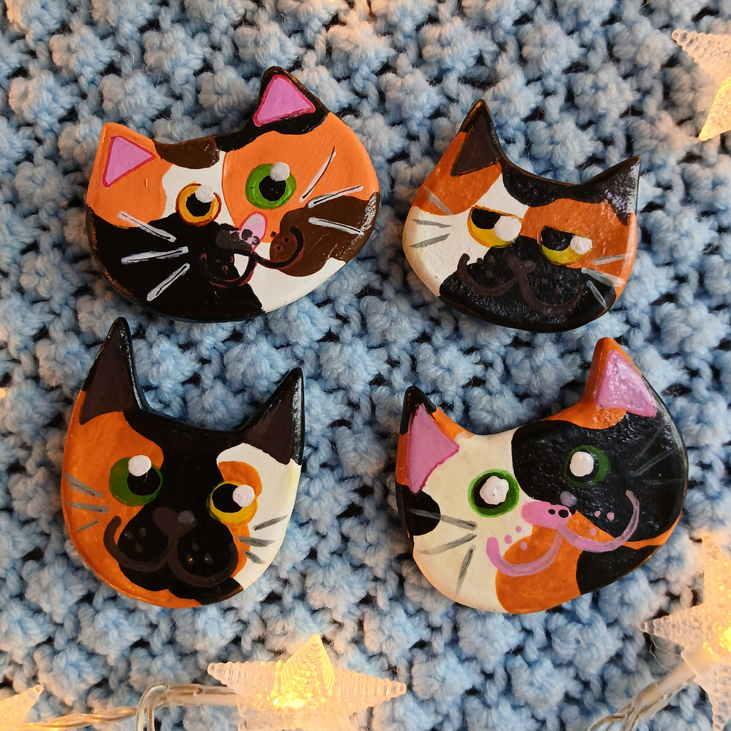 Calico Cat Face Magnet