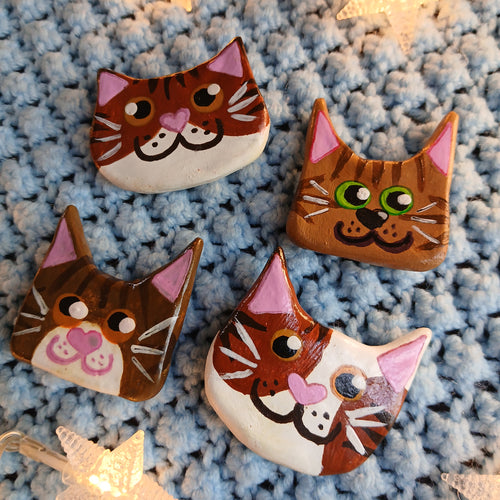 Brown Tabby Cat Face Magnet