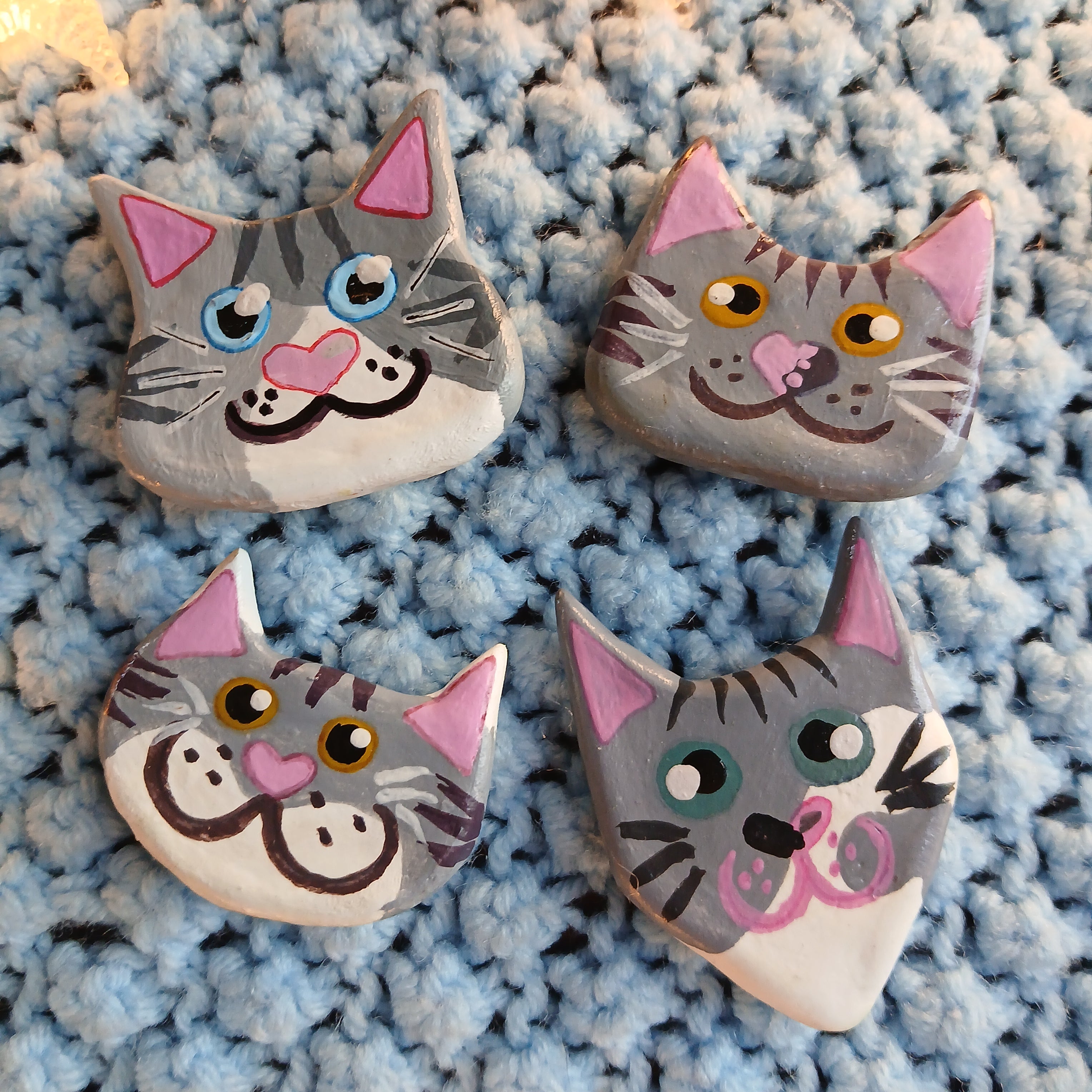 Gray Tabby Cat Face Magnet