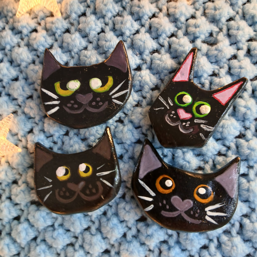 Black Cat Face Magnet