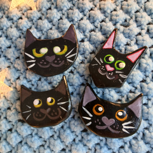 Black Cat Face Magnet