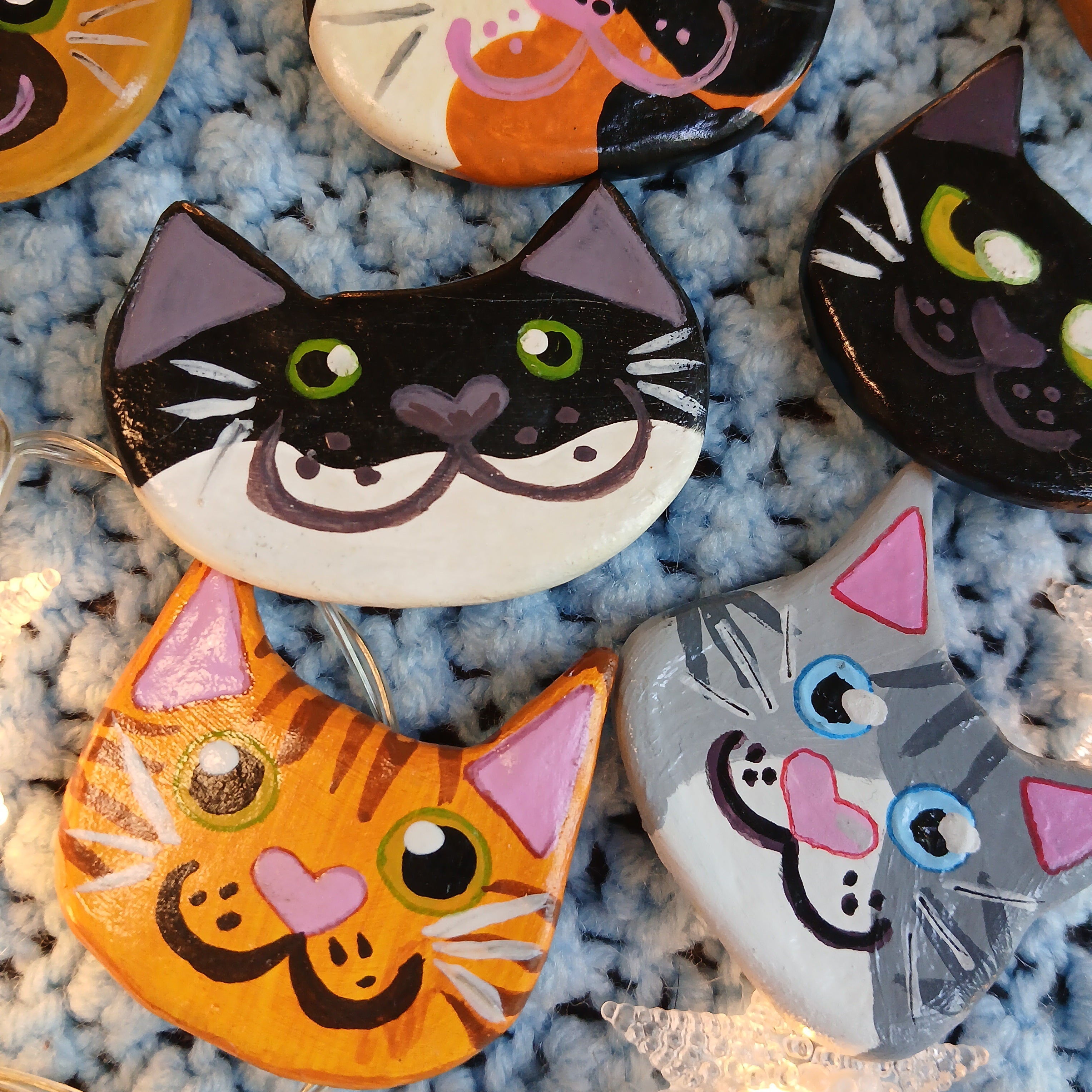 Gray Tabby Cat Face Magnet