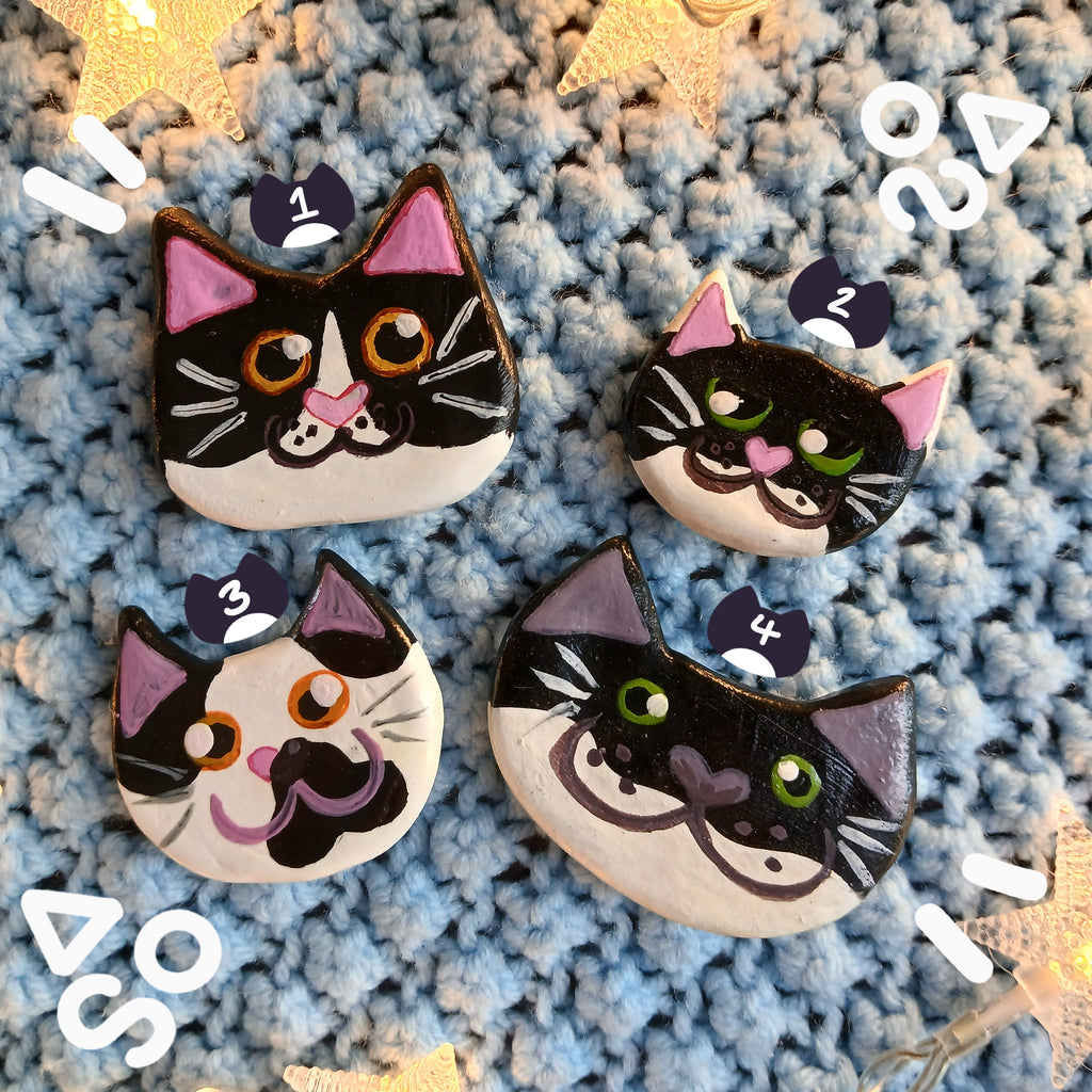 Tuxedo Cat Face Magnet